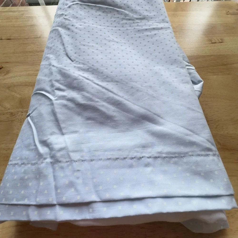 NOS Charisma By Fieldcrest KING Blue & White Classic Dot Bed Skirt Supima Cotton